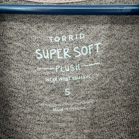 Torrid Super Soft Plush Size 5 5XL Cowl Neck Long Sleeve Sweater Dress Tan Mauve - Picture 5 of 5